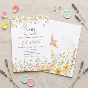 Wildflower Garden Baby Shower Brunch Invitation