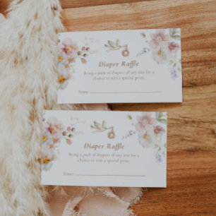 Wildflower Garden Baby Shower Diaper Raffle Enclosure Card
