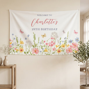 Wildflower Garden Birthday Party Banner
