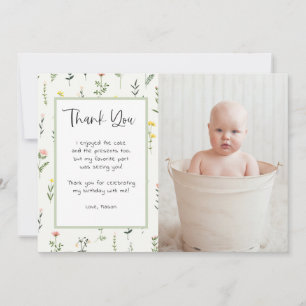 Wildflower Garden Birthday Photo Thank You Invitation