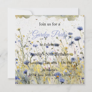 Wildflower Garden Birthday Rustic Floral Party Card