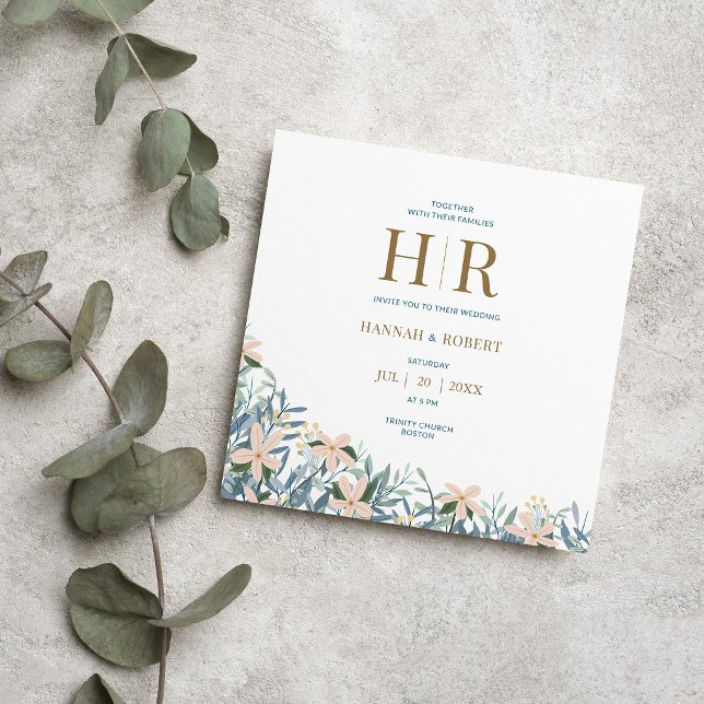 Wildflower Garden Boho Modern Wedding Invitation (Creator Uploaded)
