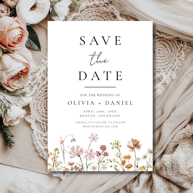 Wildflower Garden Boho Save the Date Minimalist  (Creator Uploaded)