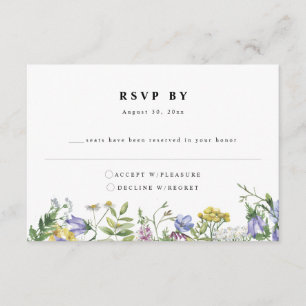 Wildflower Garden Boho Wedding RSVP Card