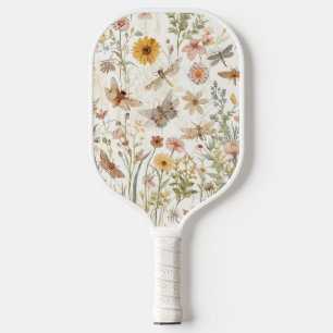 Wildflower Garden Botanical Butterflies Floral Pickleball Paddle