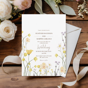 Wildflower Garden Botanical Rustic Wedding  Invitation