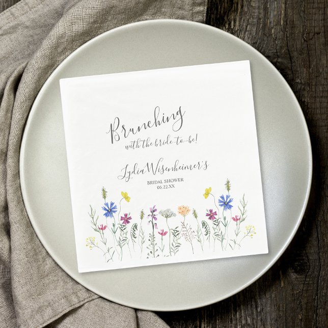 Wildflower Garden Bridal Shower Brunch Napkin (Creator Uploaded)