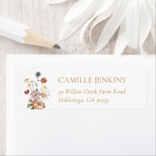 Wildflower Garden Bridal Shower Return Address Label