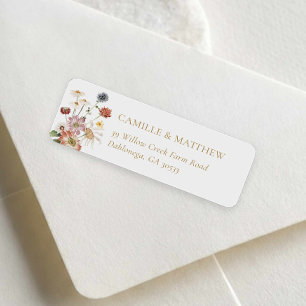 Wildflower Garden Bridal Shower Return Address Label