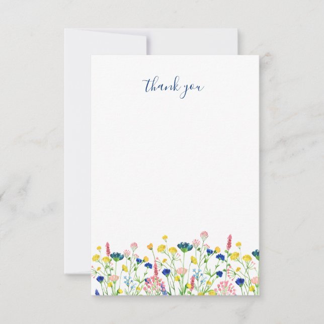 Wildflower Garden bridal shower thank you note (Front)