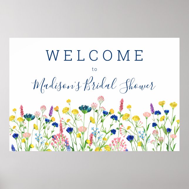 Wildflower Garden Bridal Shower welcome sign (Front)