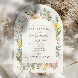 Wildflower Garden Charm Baby Shower Invitation