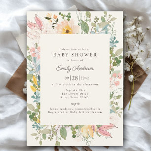 Wildflower Garden Charm Baby Shower Invitation