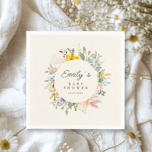 Wildflower Garden Charm   Baby Shower Welcome Napkin