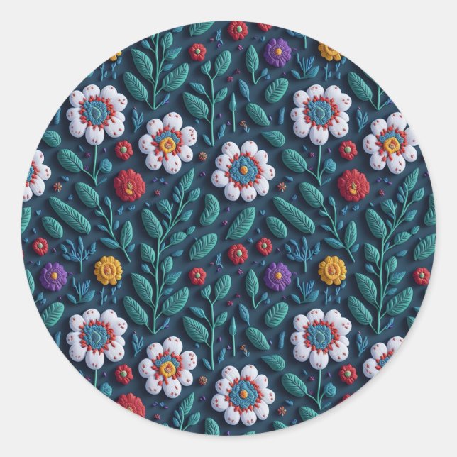 Wildflower Garden Classic Round Sticker (Front)