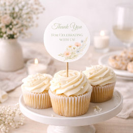 Wildflower Garden Cupcake Topper Classic Round Sticker