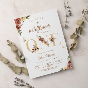 Wildflower Garden First Birthday Invitation