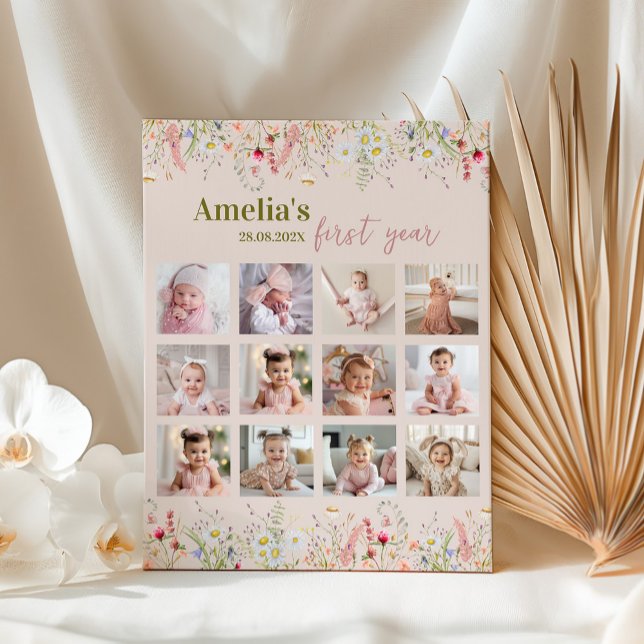 Wildflower Garden First Year Photo Milestone Sign (Creator Uploaded)