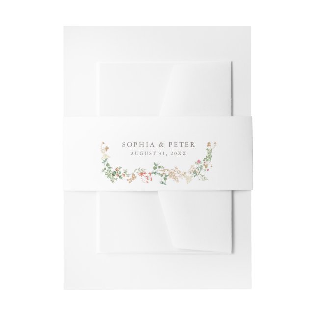 Wildflower Garden Floral Floral Belly Band Invitation Belly Band (Front Example)