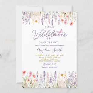Wildflower Garden Floral Is On The Way Baby Shower Invitation