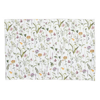 Wildflower Garden Floral Pattern Pillowcase