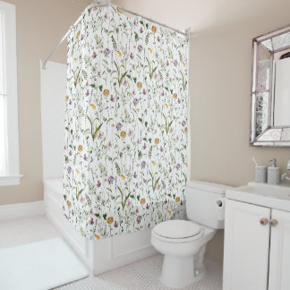 Wildflower Garden Floral Pattern Shower Curtain