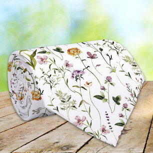 Wildflower Garden Floral Pattern Tie