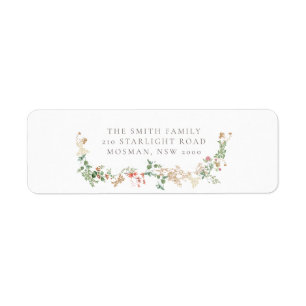 Wildflower Garden Floral Return Address Label