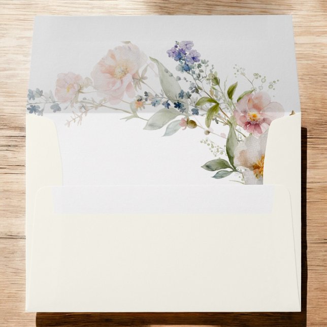 Wildflower Garden Floral Terracotta Wedding Envelope (Creator Uploaded)