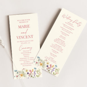Wildflower Garden Floral Wild Flowers Wedding Program