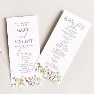 Wildflower Garden Floral Wild Flowers Wedding Program