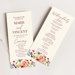 Wildflower Garden Floral Wild Flowers Wedding Program