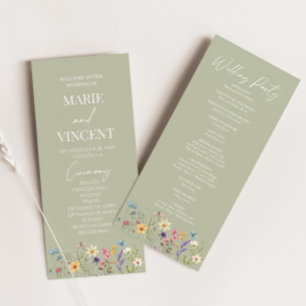 Wildflower Garden Floral Wild Flowers Wedding Program