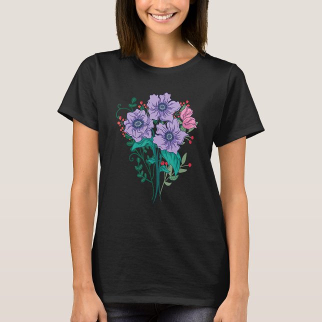 Wildflower Garden Flower Blossoms Floral Botany Bo T-Shirt (Front)