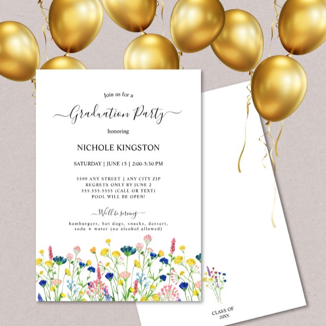 Wildflower Garden Graduation Party Invitation (Creator Uploaded)