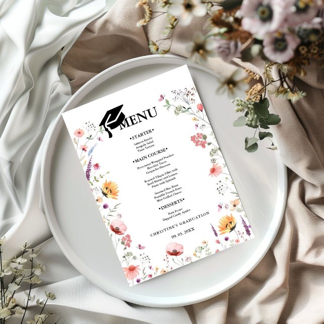 Wildflower Garden Graduation  party  Menu (Creator Uploaded)