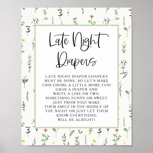 Wildflower Garden Late Night Diapers Poster (Front)