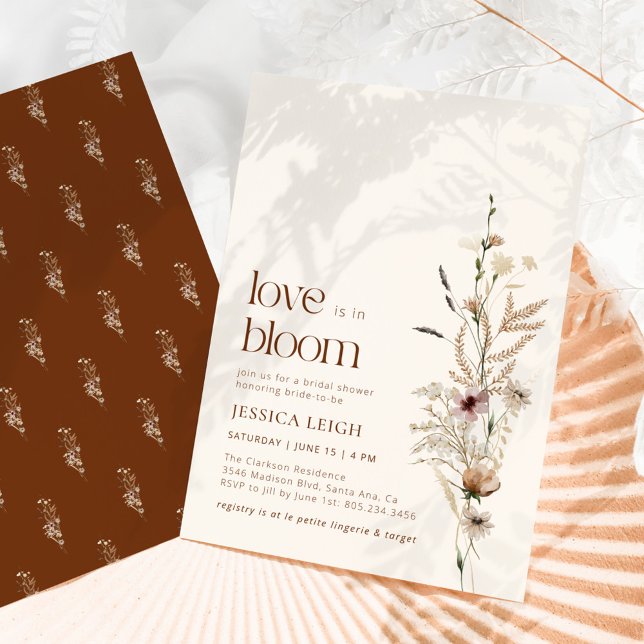 Wildflower Garden Love is In Bloom Bridal Shower Invitation (Creator Uploaded)