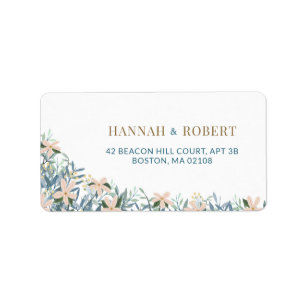 Wildflower Garden Modern Wedding Address Label