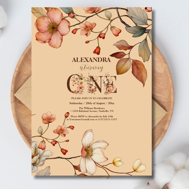 Wildflower Garden Party 1st Birthday Invitation (Creator Uploaded)