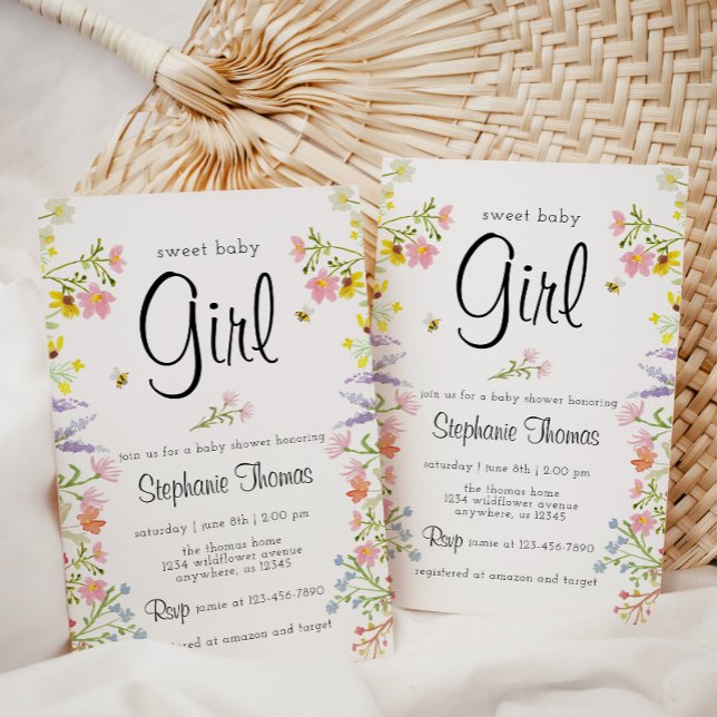 Wildflower Garden Party Baby Shower Invitation (Creator Uploaded)