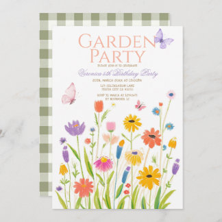 Wildflower Garden Party Birthday Invitation