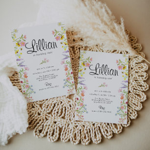 Wildflower Garden Party Birthday Watercolor Invitation