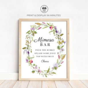 Wildflower Garden Party Mimosa Bar Sign