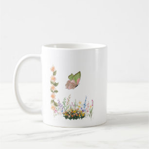 Wildflower Garden & Pink Butterfly Mug – Vintage F
