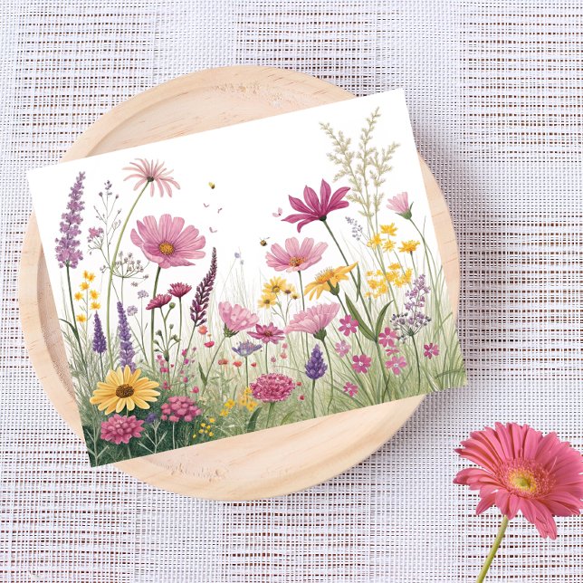 Wildflower Garden Postcard – Pink, Yellow & Purple (Creator Uploaded)
