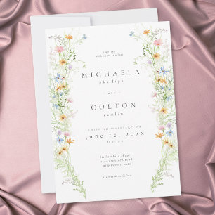 Wildflower Garden Rustic Floral Wedding Invitation