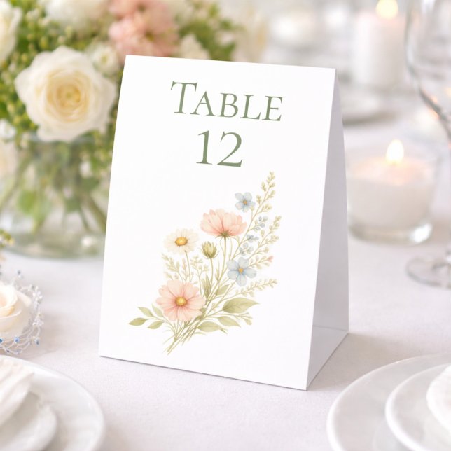 Wildflower Garden Table Number Tent Sign (Creator Uploaded)