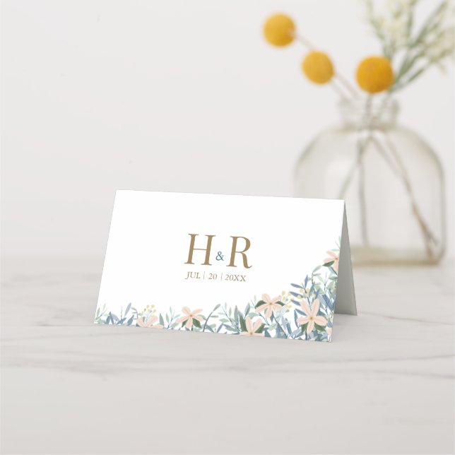 Wildflower Garden Table Seating Wedding Place Card (Back)