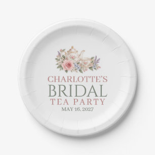 Wildflower Garden Tea Party Bridal Shower Paper Plate